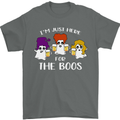 Halloween I'm Just Here For the Boos Mens T-Shirt Cotton Gildan Charcoal