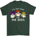 Halloween I'm Just Here For the Boos Mens T-Shirt Cotton Gildan Forest Green
