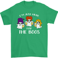 Halloween I'm Just Here For the Boos Mens T-Shirt Cotton Gildan Irish Green