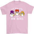 Halloween I'm Just Here For the Boos Mens T-Shirt Cotton Gildan Light Pink