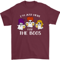 Halloween I'm Just Here For the Boos Mens T-Shirt Cotton Gildan Maroon