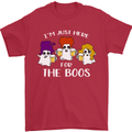 Halloween I'm Just Here For the Boos Mens T-Shirt Cotton Gildan Red