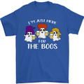 Halloween I'm Just Here For the Boos Mens T-Shirt Cotton Gildan Royal Blue