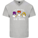 Halloween I'm Just Here For the Boos Mens V-Neck Cotton T-Shirt Sports Grey