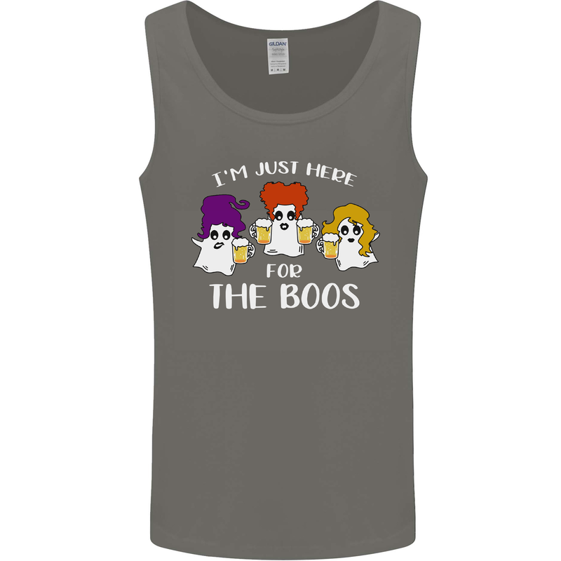 Halloween I'm Just Here For the Boos Mens Vest Tank Top Charcoal