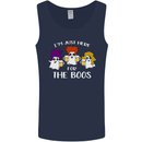 Halloween I'm Just Here For the Boos Mens Vest Tank Top Navy Blue