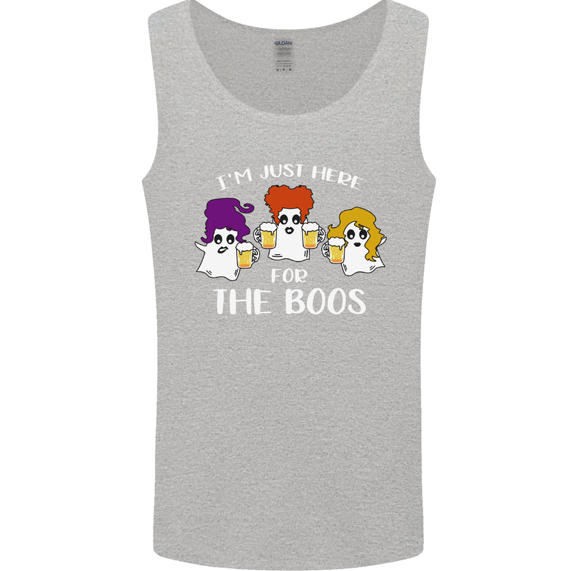 Halloween I'm Just Here For the Boos Mens Vest Tank Top Sports Grey