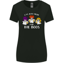 Halloween I'm Just Here For the Boos Womens Wider Cut T-Shirt Black