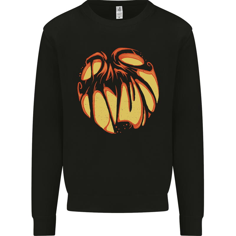 Halloween Jack-O-Lantern Pumpkin Kids Sweatshirt Jumper Black