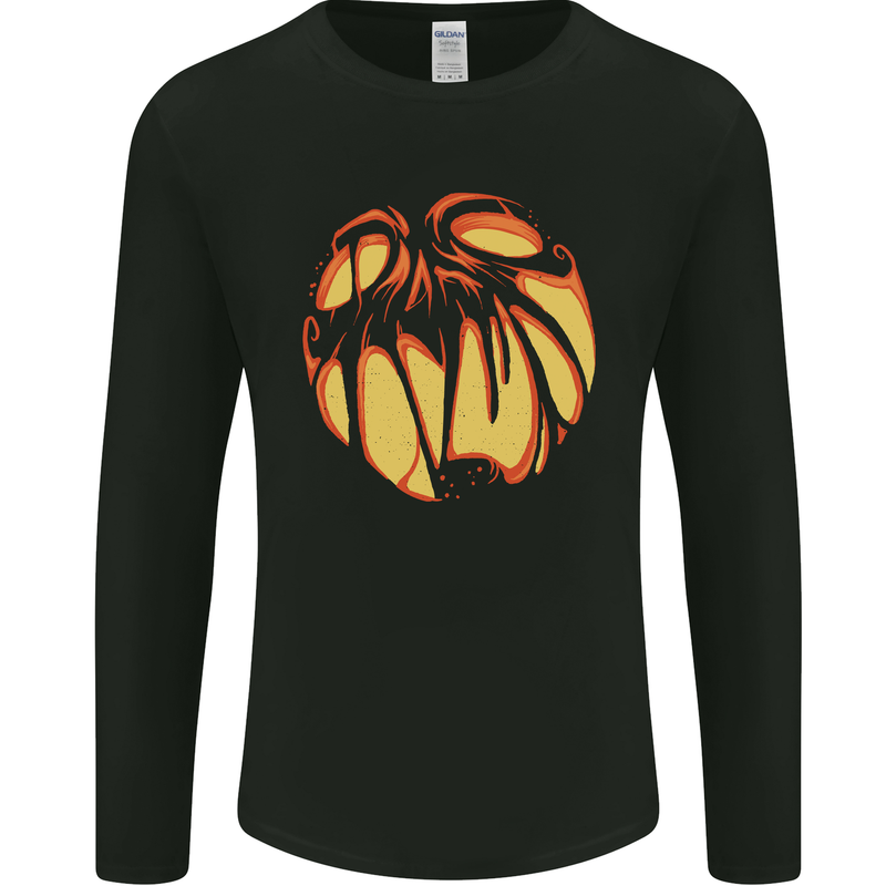 Halloween Jack-O-Lantern Pumpkin Mens Long Sleeve T-Shirt Black