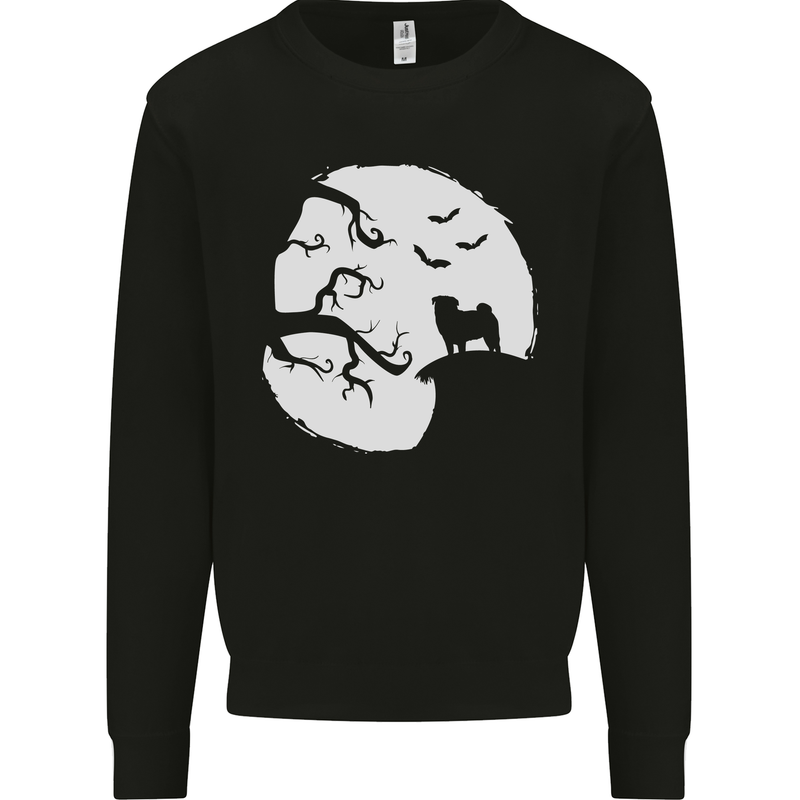 Halloween Pug Dog Kids Sweatshirt Jumper Black