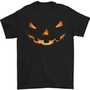 Halloween Pumpkin Face Funny Scary Mens T-Shirt Cotton Gildan Black