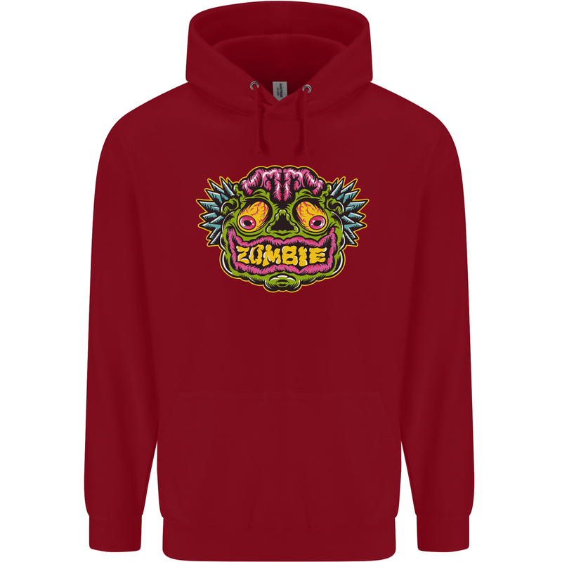 Halloween Zombie Face Childrens Kids Hoodie Red