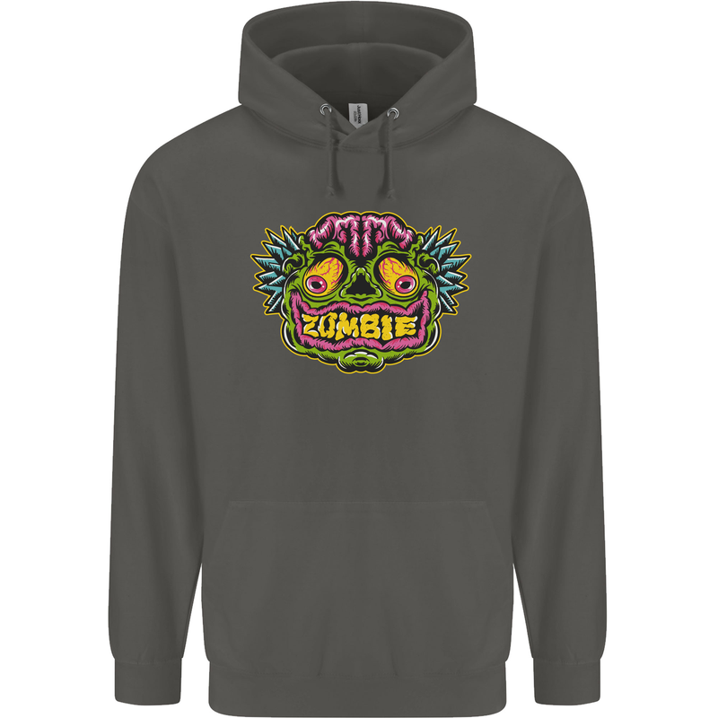 Halloween Zombie Face Childrens Kids Hoodie Storm Grey