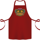 Halloween Zombie Face Cotton Apron 100% Organic Maroon