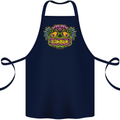 Halloween Zombie Face Cotton Apron 100% Organic Navy Blue