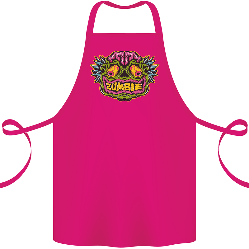 Halloween Zombie Face Cotton Apron 100% Organic Pink