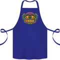 Halloween Zombie Face Cotton Apron 100% Organic Royal Blue