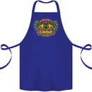 Halloween Zombie Face Cotton Apron 100% Organic Royal Blue