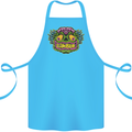 Halloween Zombie Face Cotton Apron 100% Organic Turquoise