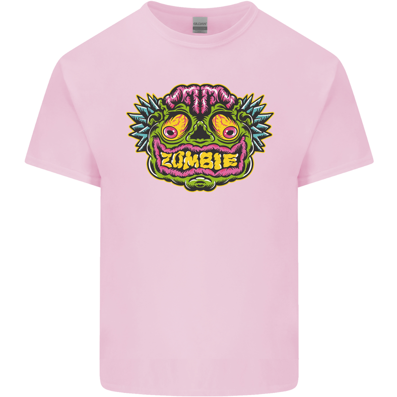 Halloween Zombie Face Kids T-Shirt Childrens Light Pink