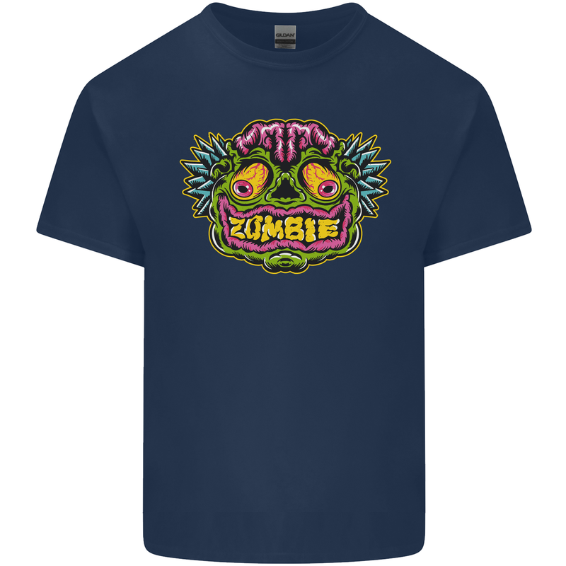 Halloween Zombie Face Kids T-Shirt Childrens Navy Blue