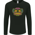 Halloween Zombie Face Mens Long Sleeve T-Shirt Black