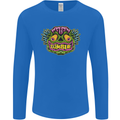 Halloween Zombie Face Mens Long Sleeve T-Shirt Royal Blue