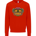 Halloween Zombie Face Mens Sweatshirt Jumper Bright Red