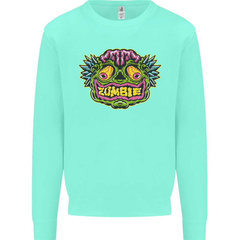 Halloween Zombie Face Mens Sweatshirt Jumper Peppermint
