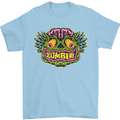 Halloween Zombie Face Mens T-Shirt 100% Cotton Light Blue