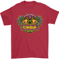 Halloween Zombie Face Mens T-Shirt 100% Cotton Red