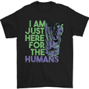 Halloween Zombie Just Here For the Humans Mens T-Shirt 100% Cotton Black