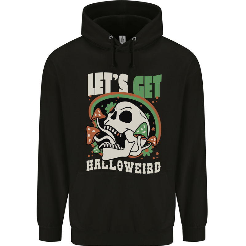 Halloweird Magic Mushrooms Halloween LSD Mens 80% Cotton Hoodie Black