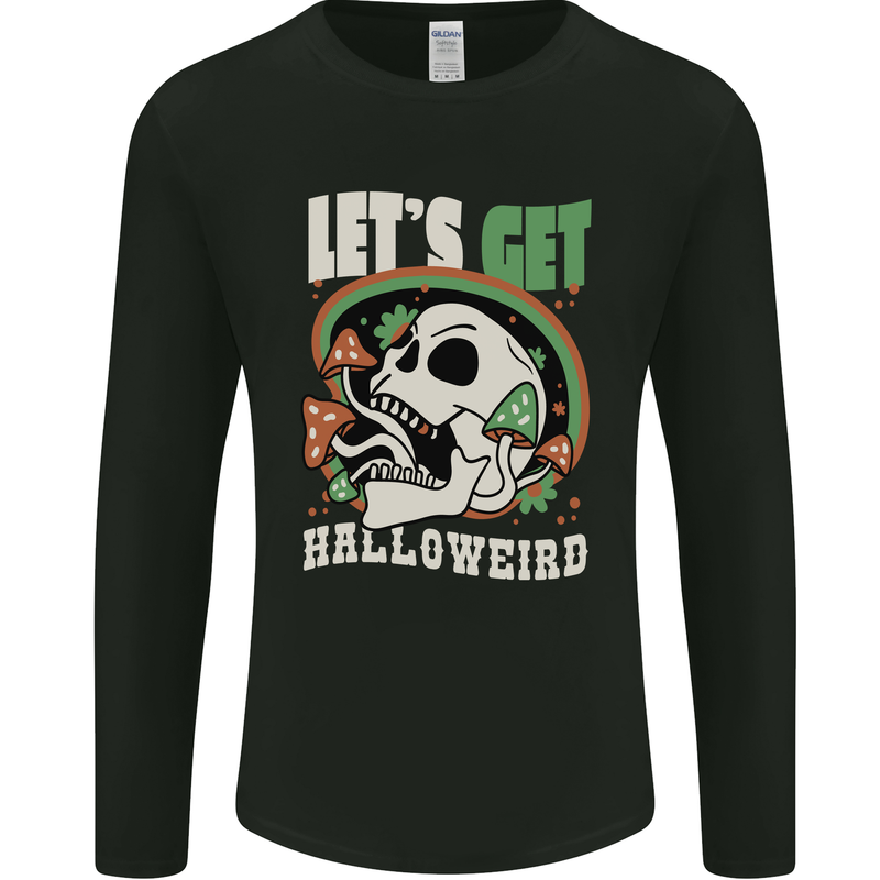 Halloweird Magic Mushrooms Halloween LSD Mens Long Sleeve T-Shirt Black