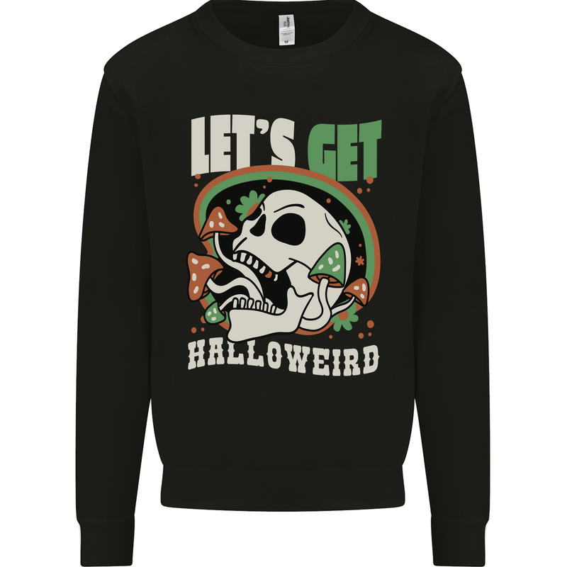 Halloweird Magic Mushrooms Halloween LSD Mens Sweatshirt Jumper Black