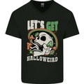 Halloweird Magic Mushrooms Halloween LSD Mens V-Neck Cotton T-Shirt Black
