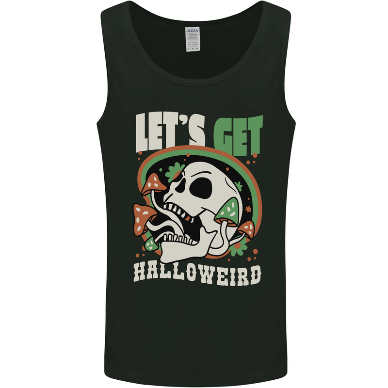 Halloweird Magic Mushrooms Halloween LSD Mens Vest Tank Top Black