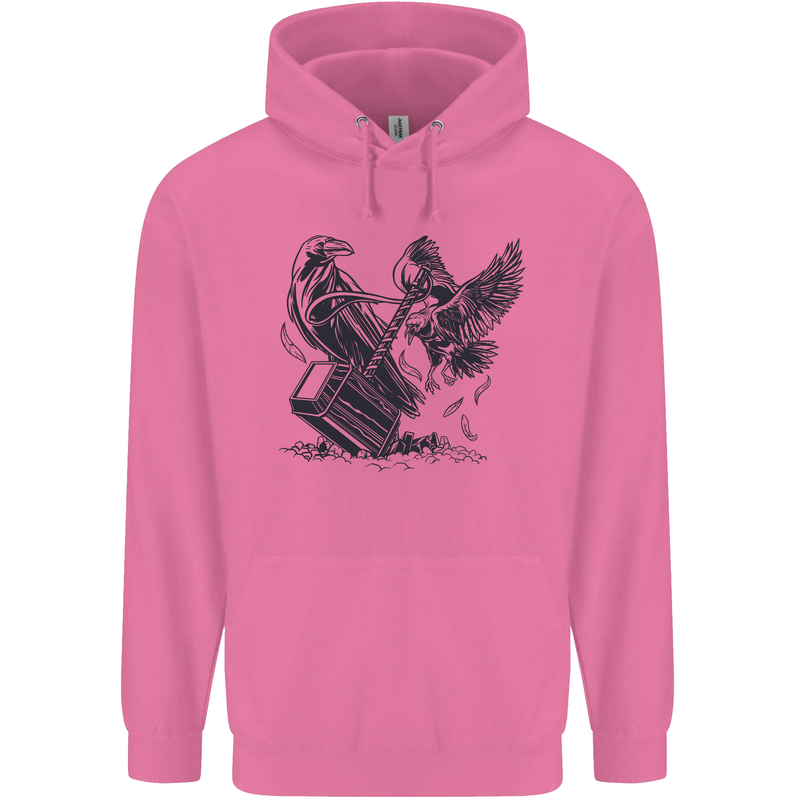 Hammer and Raven Vikings Childrens Kids Hoodie Azalea
