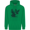 Hammer and Raven Vikings Childrens Kids Hoodie Irish Green