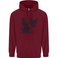Hammer and Raven Vikings Childrens Kids Hoodie Maroon