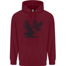 Hammer and Raven Vikings Childrens Kids Hoodie Maroon