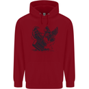 Hammer and Raven Vikings Childrens Kids Hoodie Red