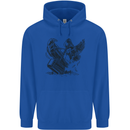 Hammer and Raven Vikings Childrens Kids Hoodie Royal Blue