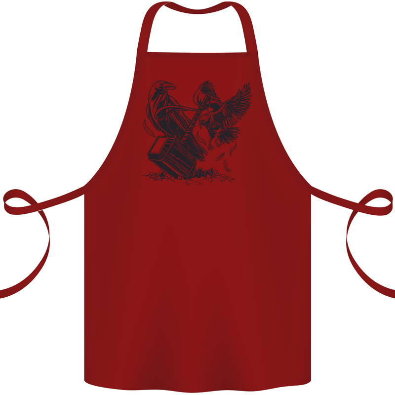 Hammer and Raven Vikings Cotton Apron 100% Organic Maroon