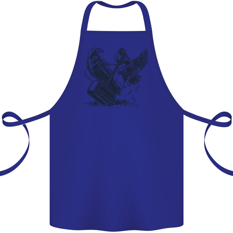 Hammer and Raven Vikings Cotton Apron 100% Organic Royal Blue
