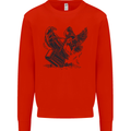 Hammer and Raven Vikings Kids Sweatshirt Jumper Bright Red