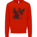 Hammer and Raven Vikings Kids Sweatshirt Jumper Bright Red