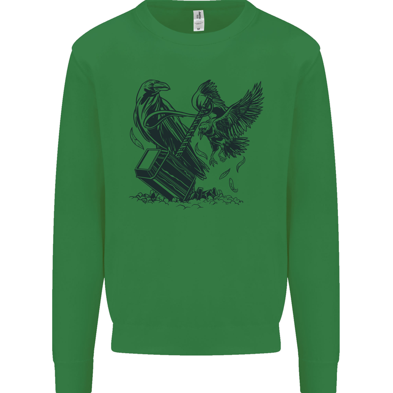 Hammer and Raven Vikings Kids Sweatshirt Jumper Irish Green