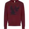 Hammer and Raven Vikings Kids Sweatshirt Jumper Maroon